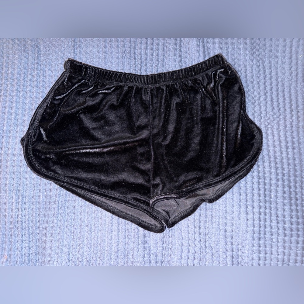 Brandy Melville Black Velvet Shorts